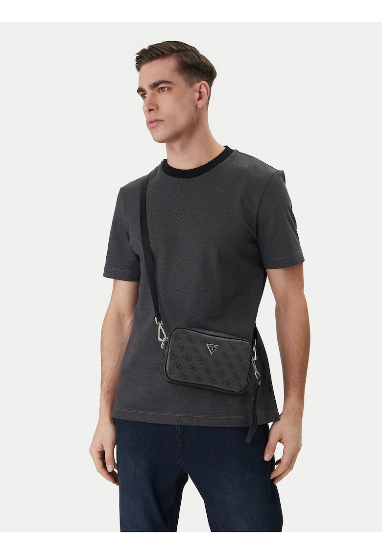 Saszetka barbati - piele ecologica - negru - One Size INTL