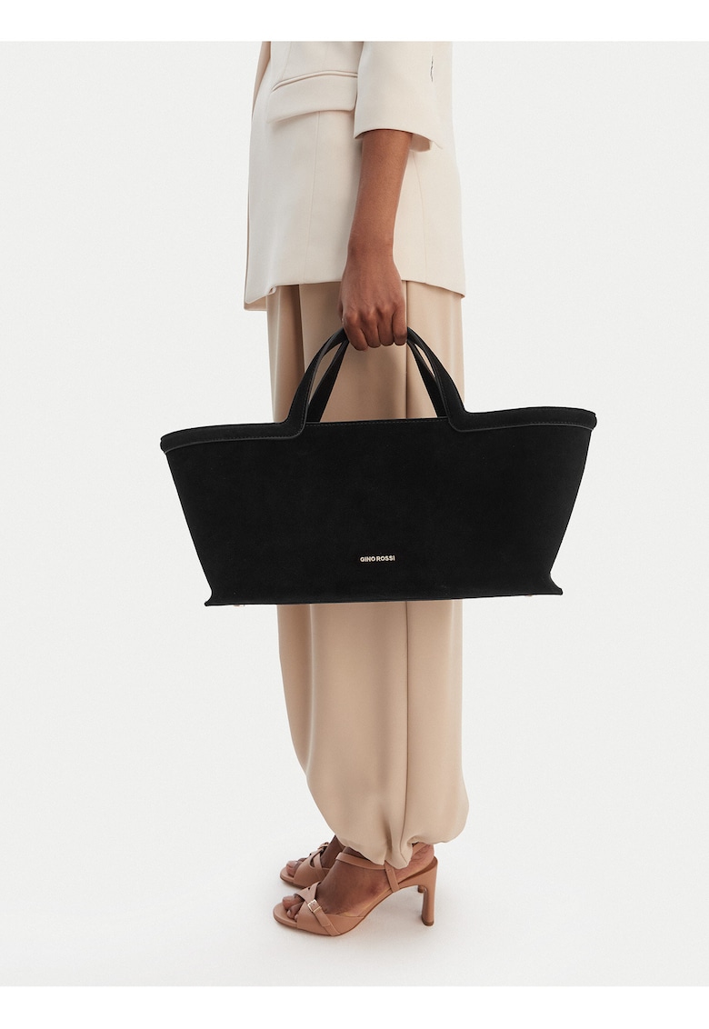 Geanta dama - piele naturala - negru - One Size INTL