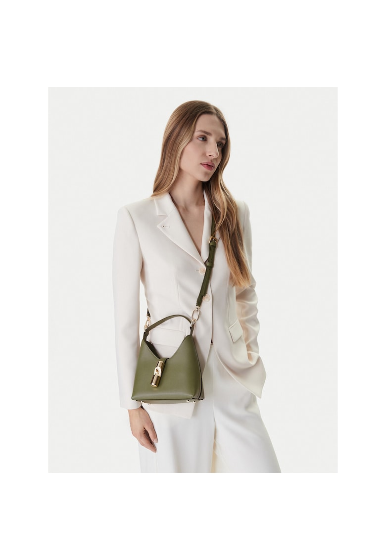 Geanta dama - piele naturala - verde - One Size INTL