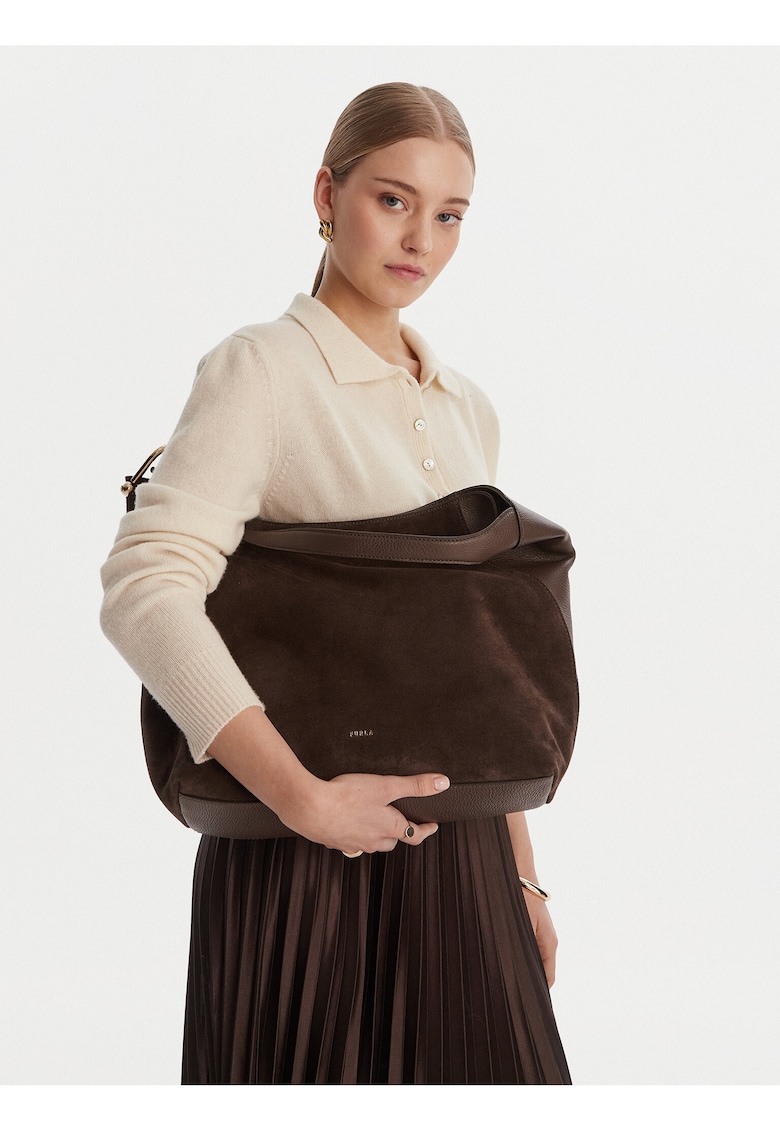 Geanta dama - piele naturala - maronie - One Size INTL