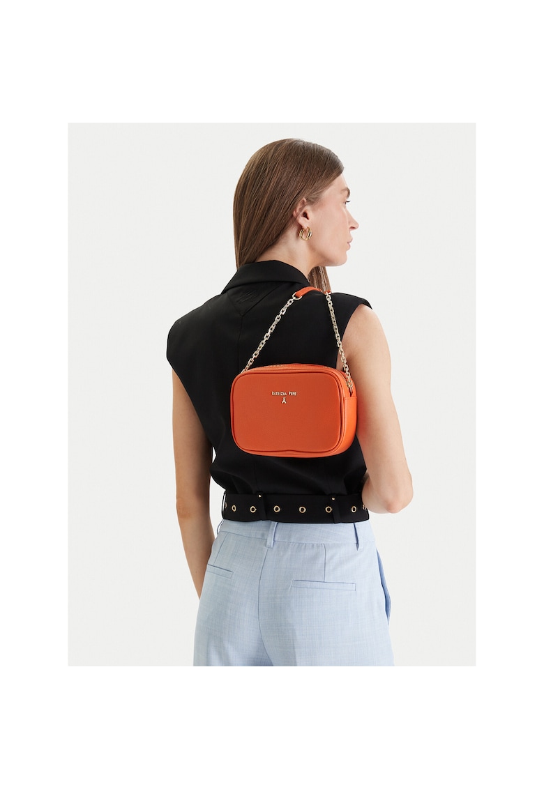 Geanta dama - piele naturala - portocalie - One Size INTL