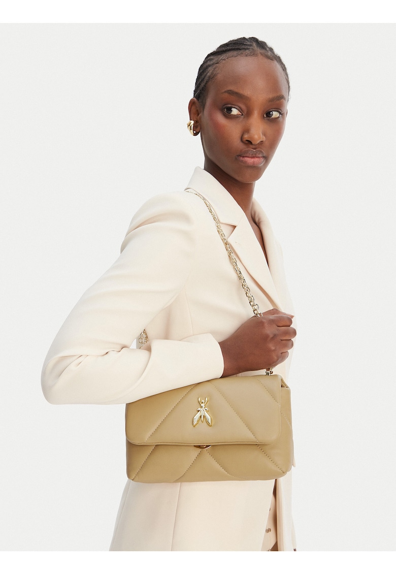 Geanta dama - piele naturala - bej - One Size INTL