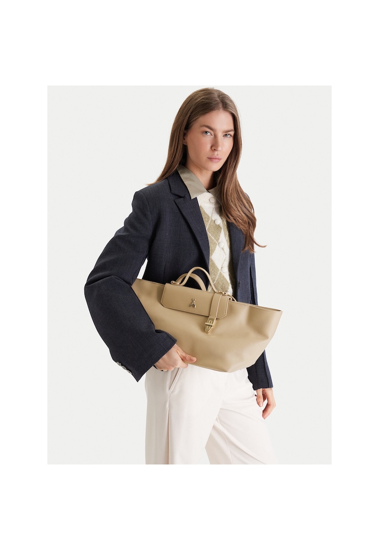 Geanta dama - piele naturala - bej - One Size INTL