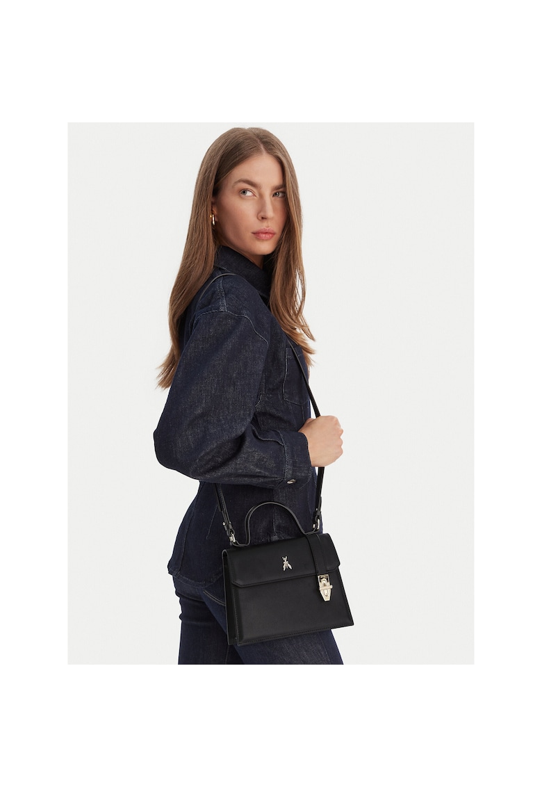 Geanta dama - piele naturala - neagra - One Size INTL - set cu sac pentru praf