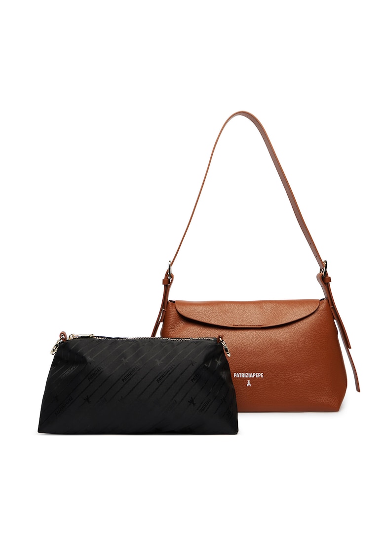 Geanta dama - piele naturala - One Size - set cu sac de praf - Maro