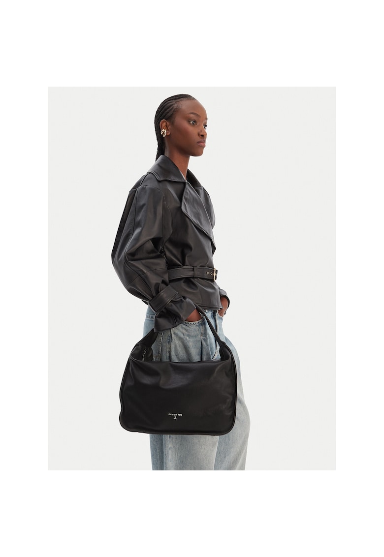 Geanta dama - piele naturala - negru - One Size INTL