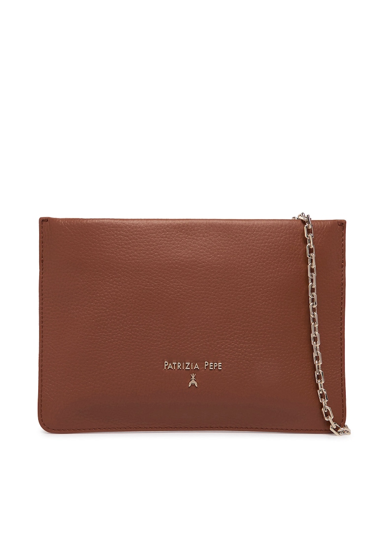 Geanta dama - piele naturala - maro - One Size INTL - set cu sac pentru praf