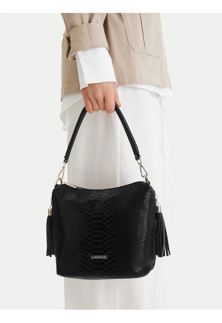 Geanta dama - neagra - material sintetic - dimensiune compacta