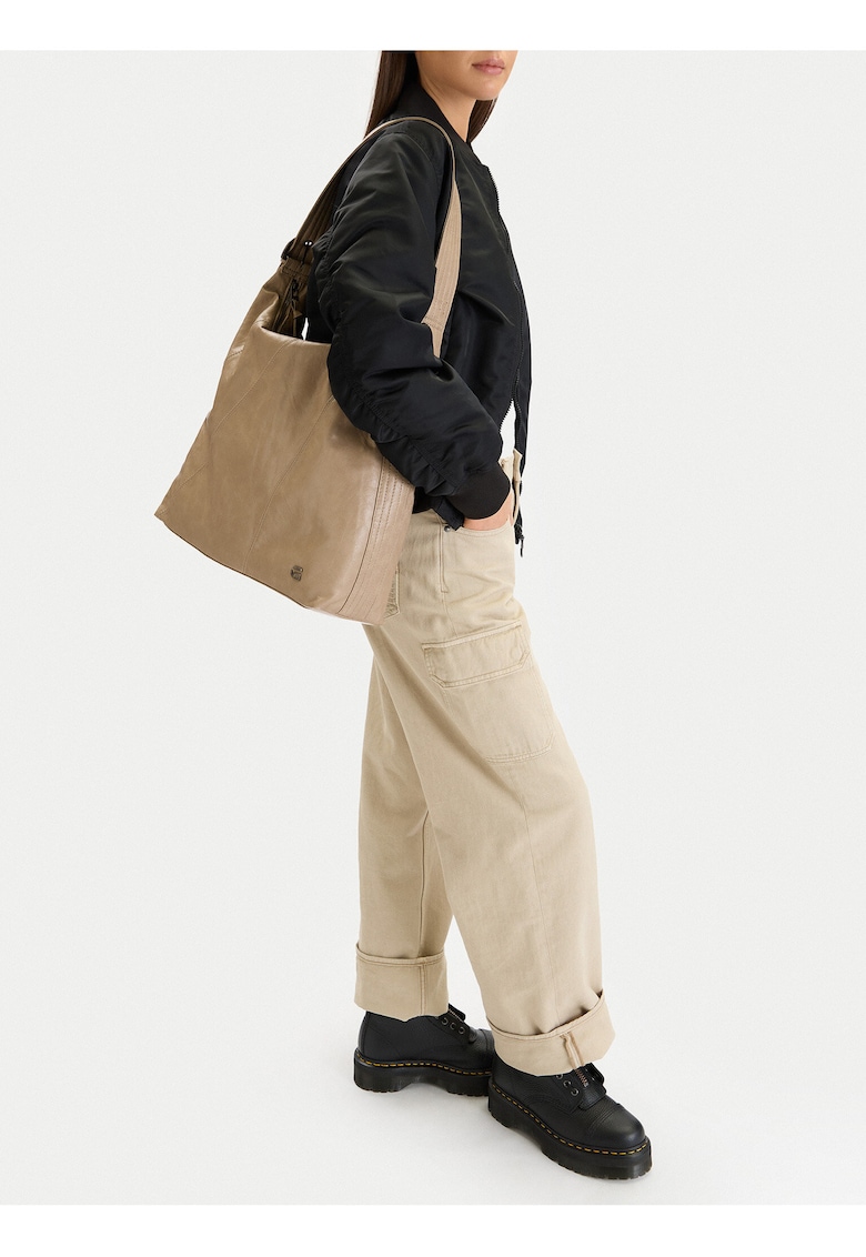Geanta dama - tkanina - bej - One Size INTL