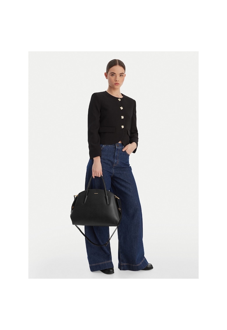 Geanta dama - piele naturala - negru - One Size INTL