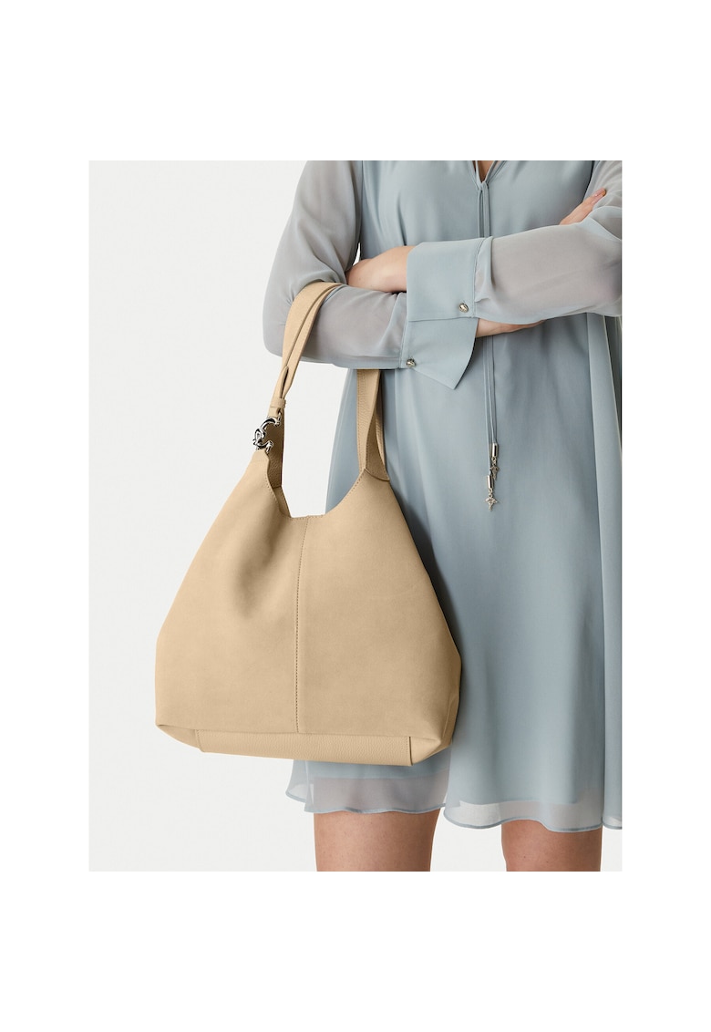 Geanta dama - piele naturala - bej - One Size INTL