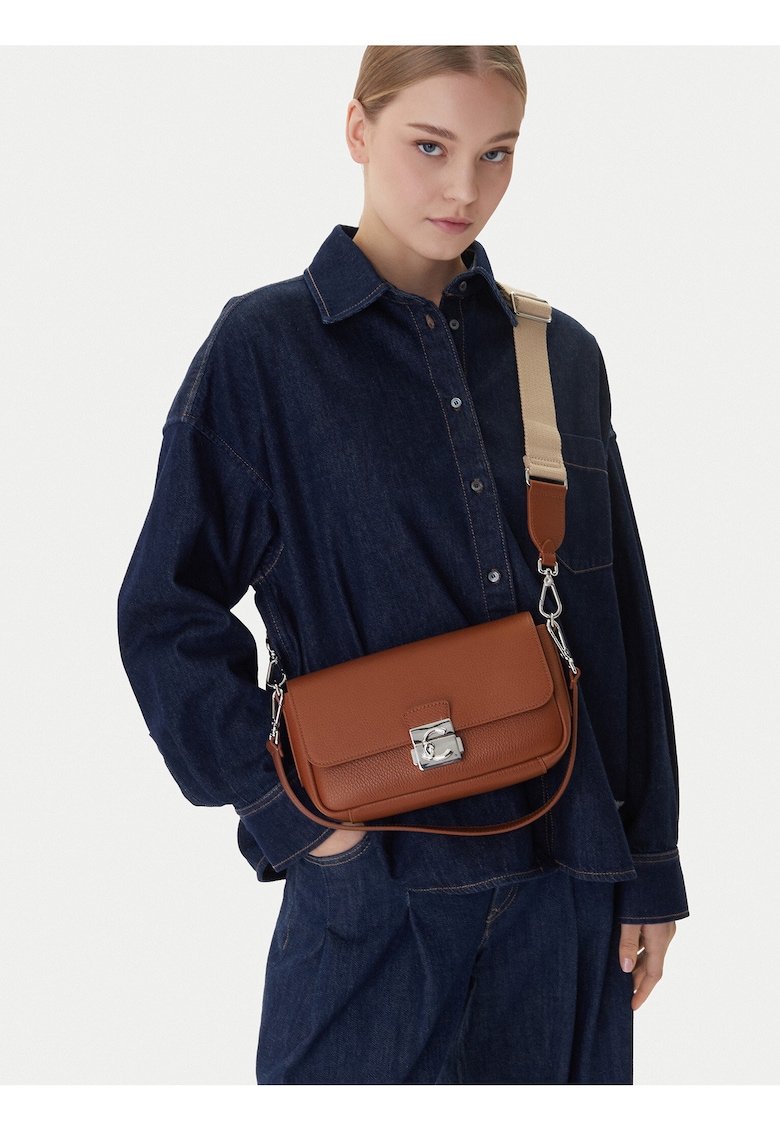 Geanta dama - piele naturala - maro - One Size INTL