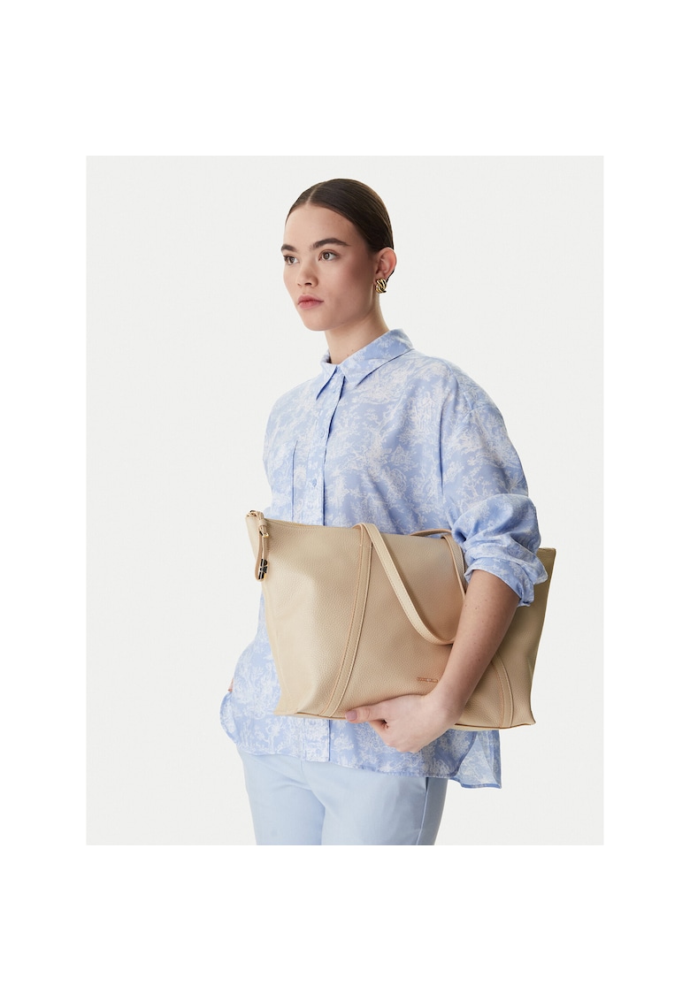 Geanta dama - piele naturala - bej - One Size INTL