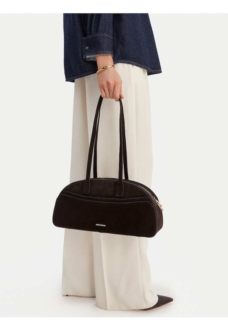 Geanta dama - piele naturala - maro - One Size INTL