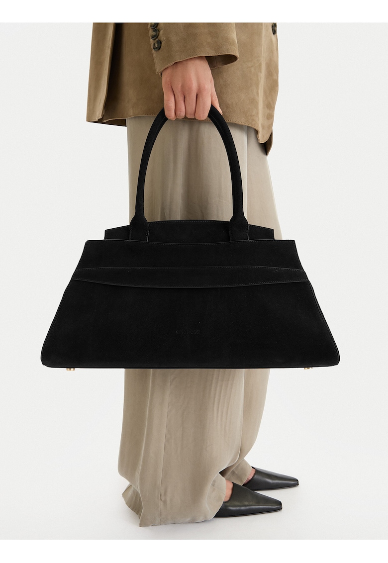 Geanta dama - piele naturala - negru - One Size INTL