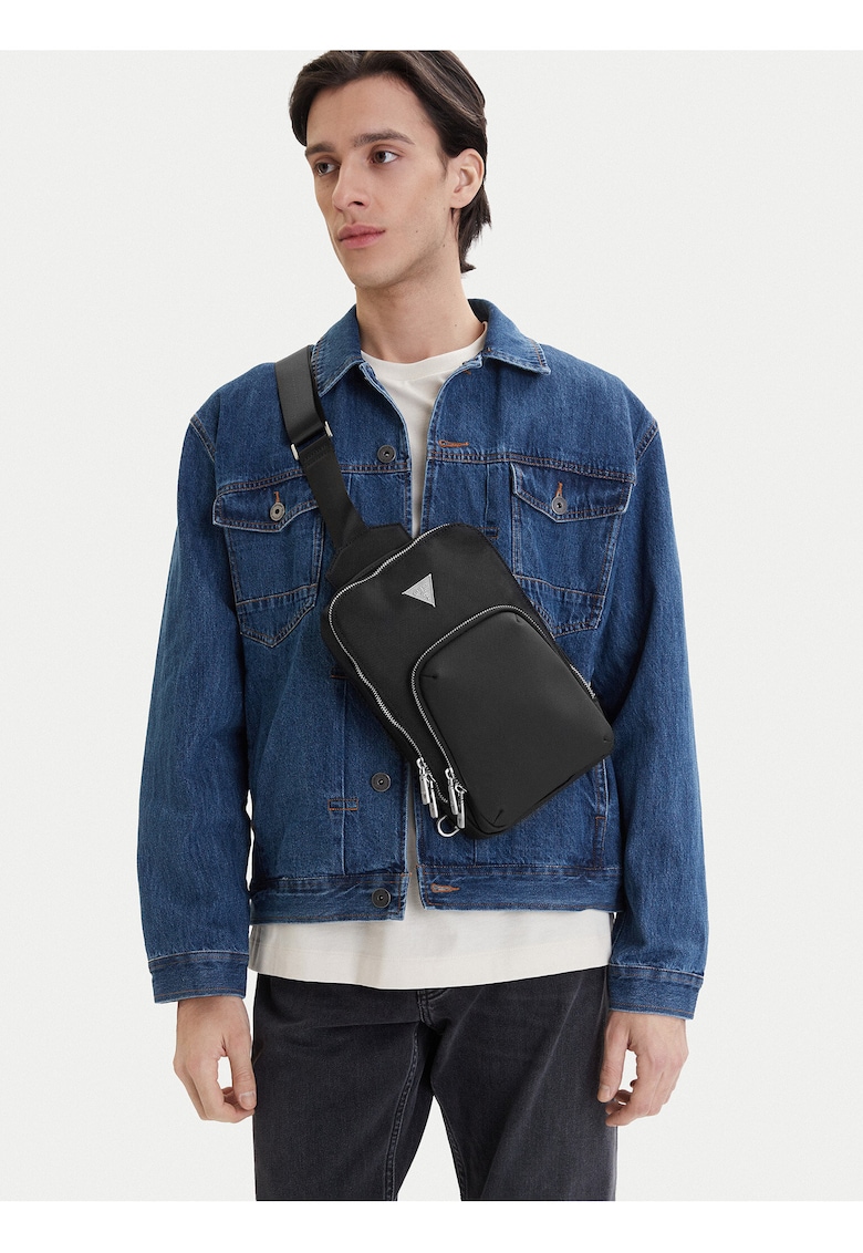 Geanta barbati - neagra - One Size INTL - material textil