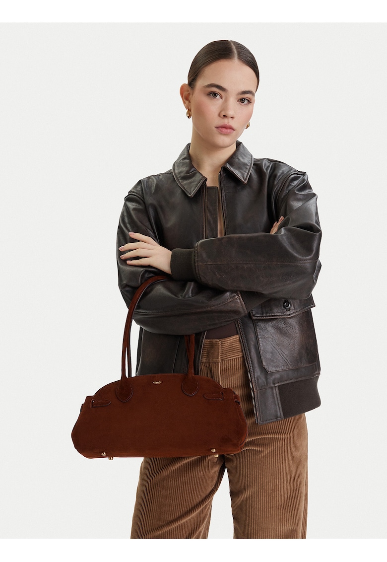 Geanta dama - piele naturala - maro - One Size INTL