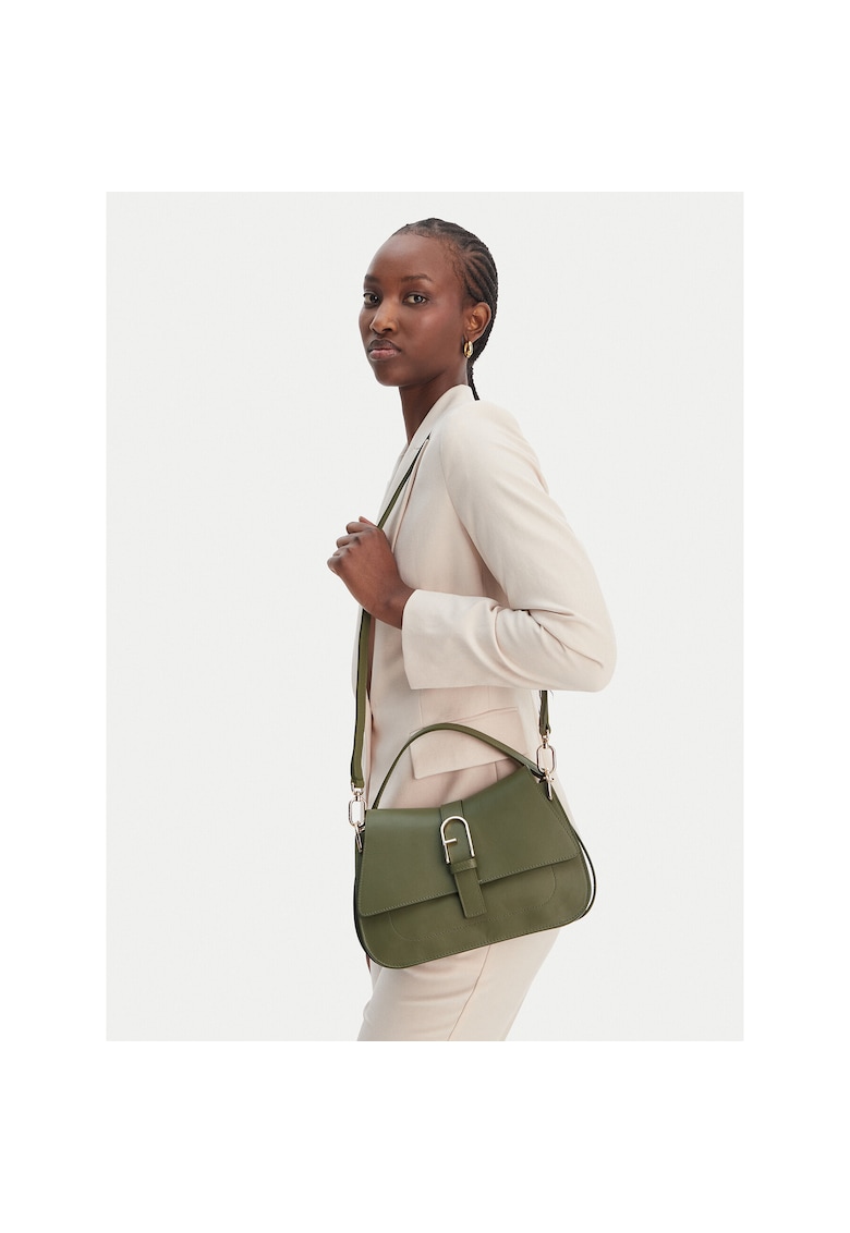 Geanta dama - piele naturala - verde - One Size INTL