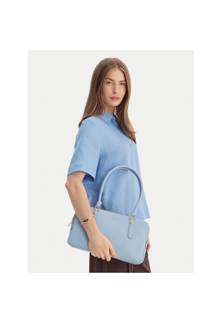Geanta dama - piele naturala - albastru - One Size INTL
