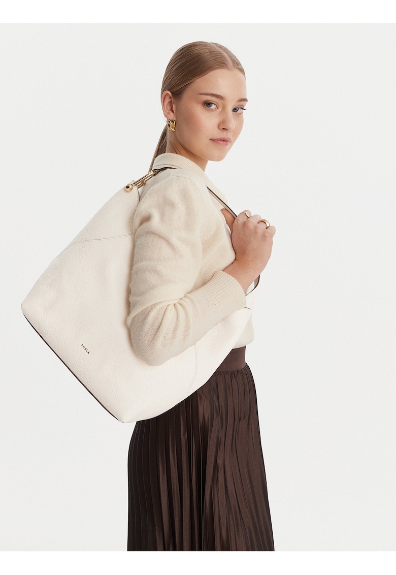 Geanta dama - piele naturala - alb - One Size INTL