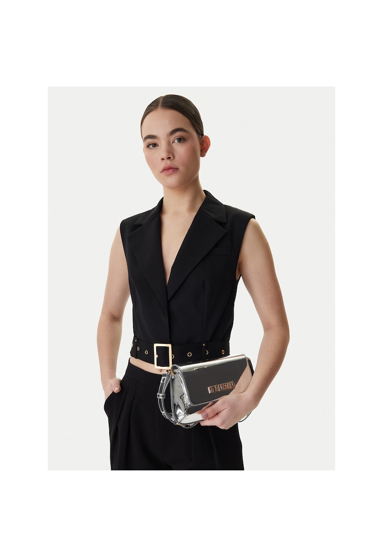 Geanta dama - piele ecologica - argintie - One Size INTL