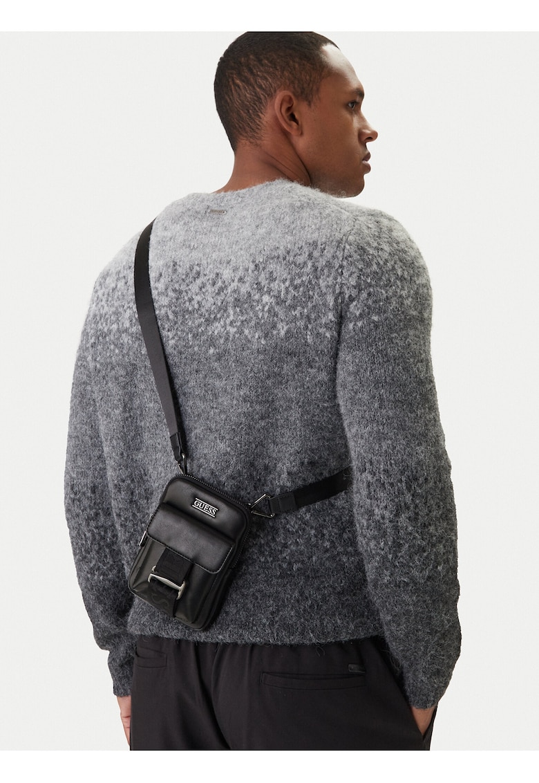 Geanta pentru telefon - piele ecologica - negru - One Size INTL