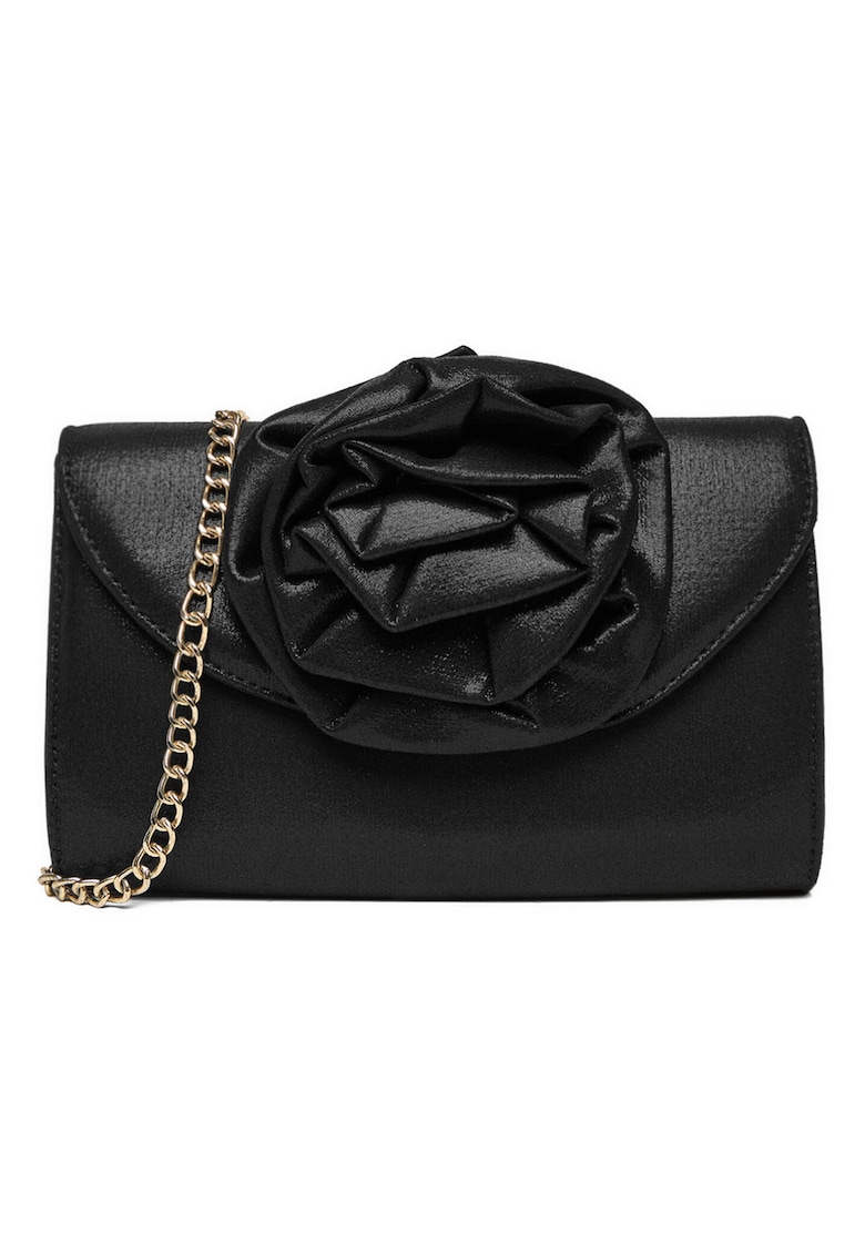 Geanta de umar - neagra - dimensiune unica - decor floral