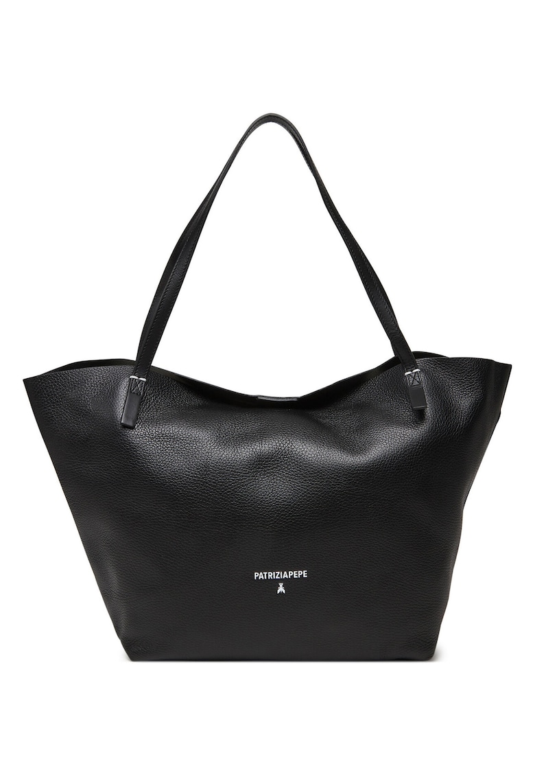 Geanta piele naturala - neagra - dimensiune A4 - set cu sac de praf