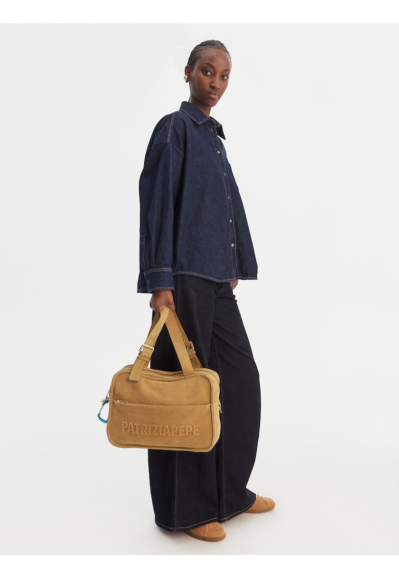 Geanta dama - piele naturala - bej - One Size INTL