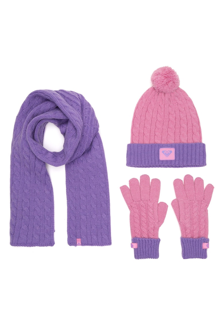 Set caciula - fular si manusi - violet - One Size INTL