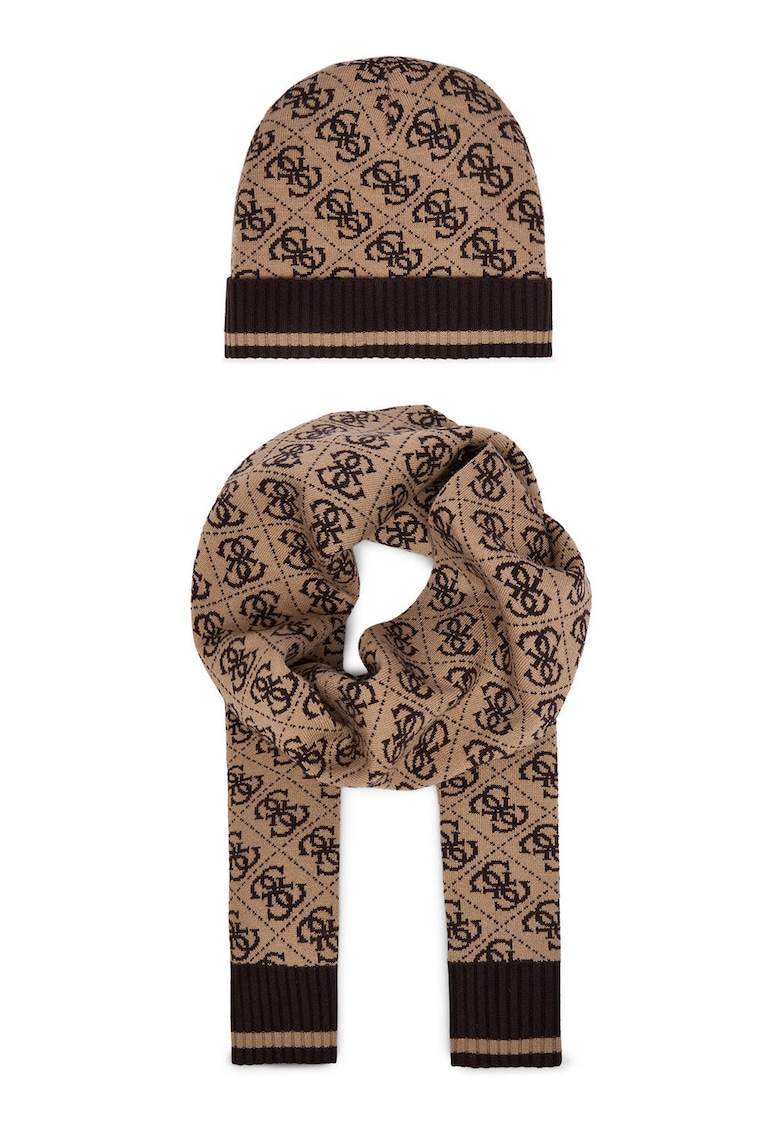 Set Caciula si Esarfa Barbati - bej - One Size INTL