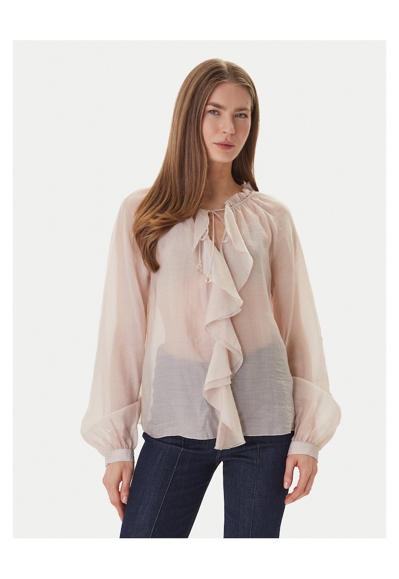 Bluza vaporoasa din amestec de lyocell - Bej