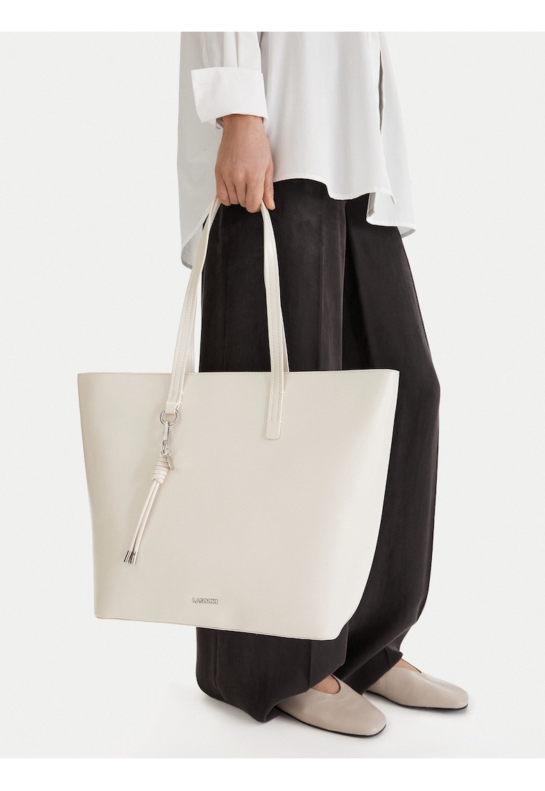 Geanta shopper - tkanina - bej - One Size INTL