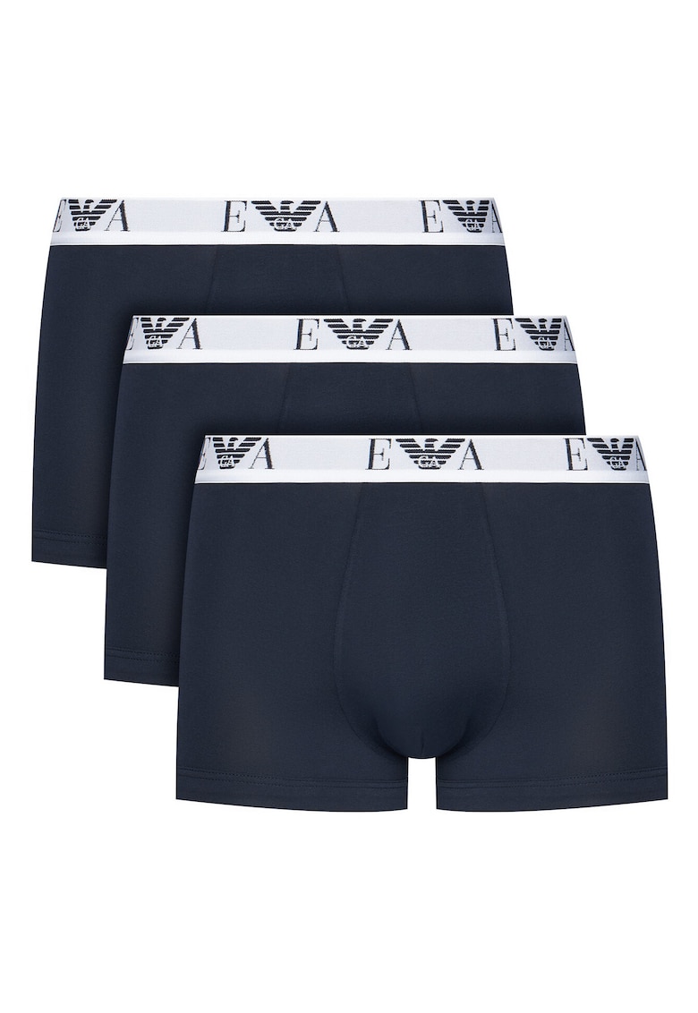 Set 3 perechi boxeri barbati - Emporio Armani - bumbac - 95% bumbac - 5% elastan - Bleumarin