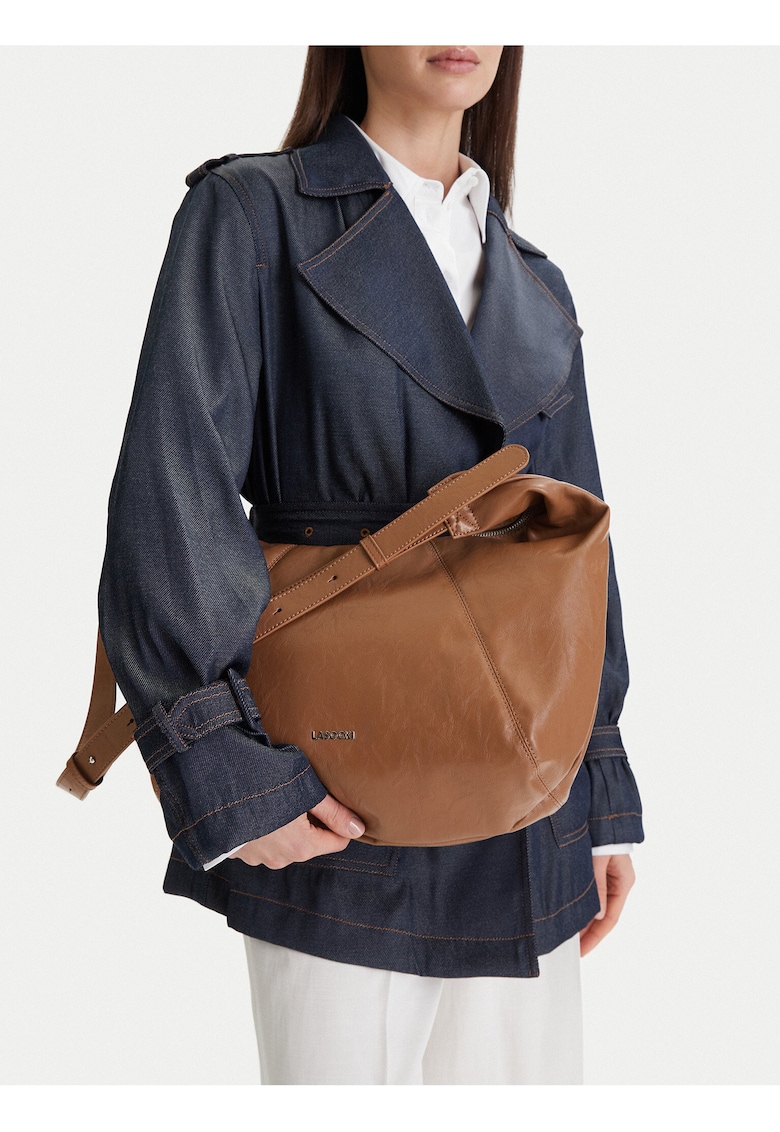 Geanta hobo - material sintetic - maro - One Size INTL