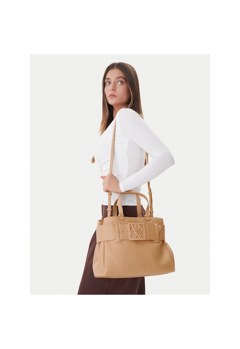 Geanta dama - piele ecologica - bej - One Size INTL