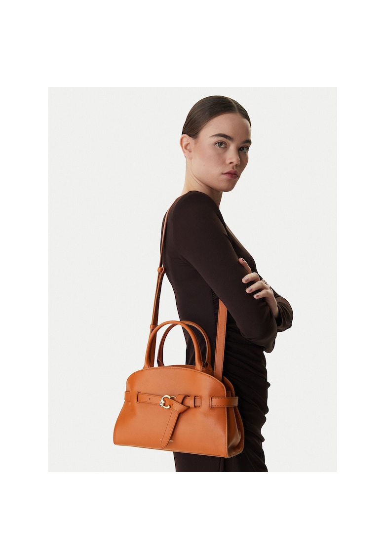 Geanta dama - piele naturala - maro - One Size INTL - set cu sac de protectie