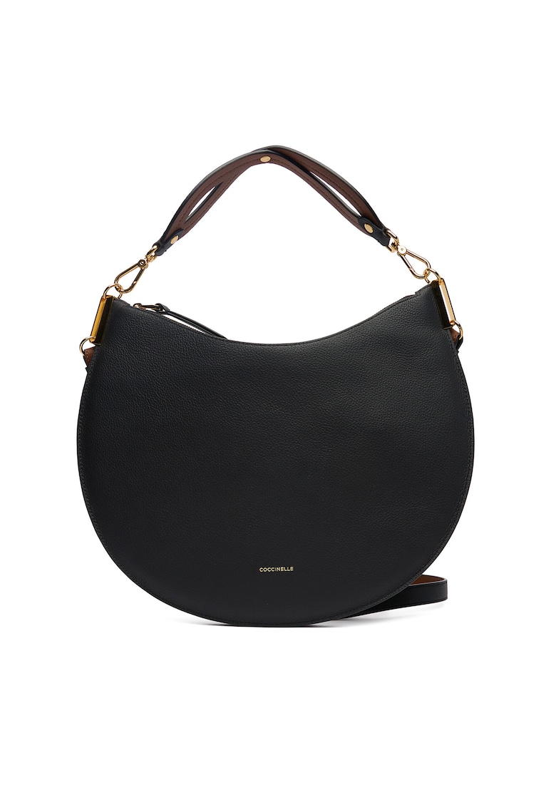 Geanta dama - piele naturala - negru - One Size INTL - set cu curea detasabila si manere.