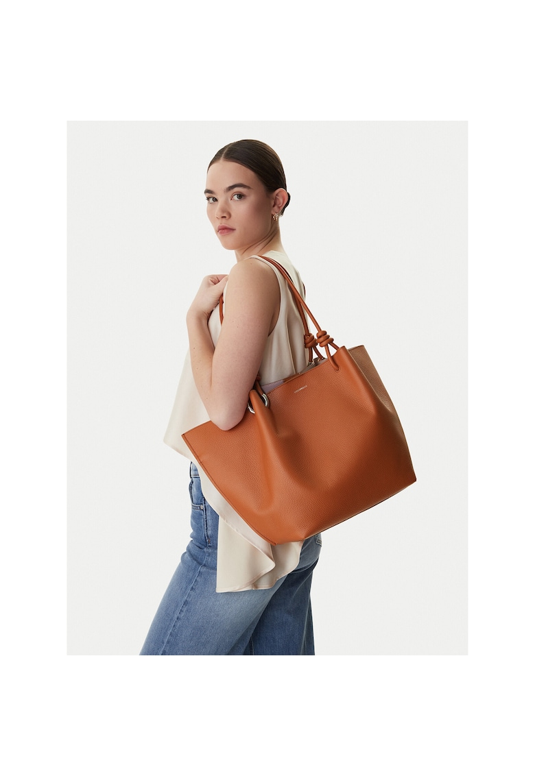 Geanta dama - piele naturala - maro - One Size INTL - cu saszeta detasabila