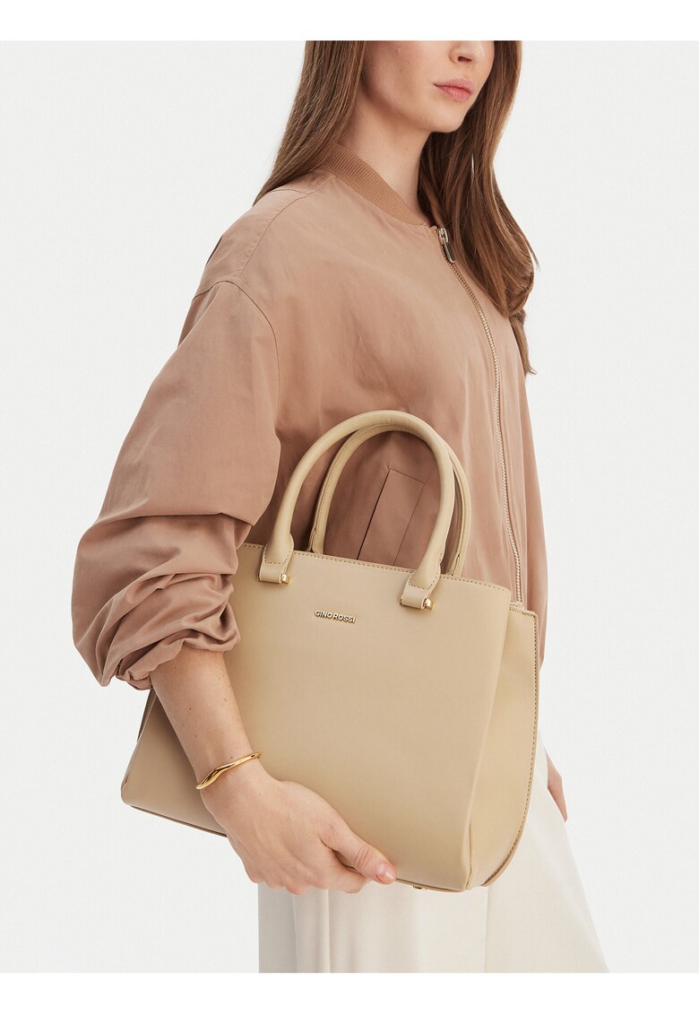 Geanta dama - tkanina - bej - One Size INTL