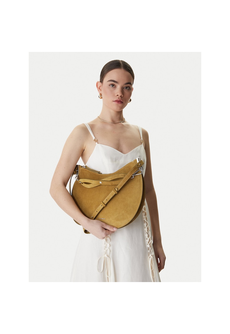 Geanta dama - piele naturala - verde - One Size INTL