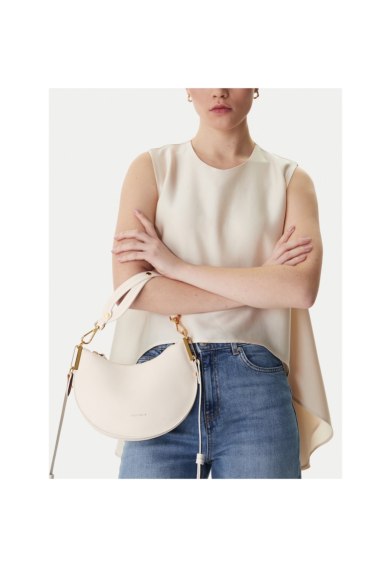 Geanta dama - piele naturala - bej - One Size INTL