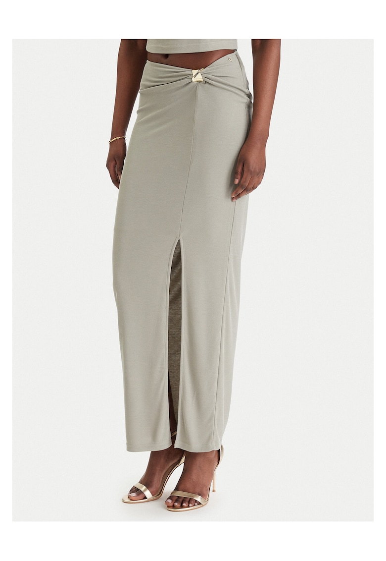 Fusta maxi - kaki - 73% modal - 27% poliester