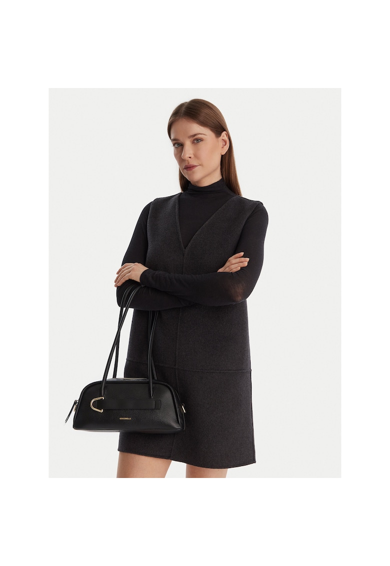 Geanta dama - piele naturala - negru - One Size INTL