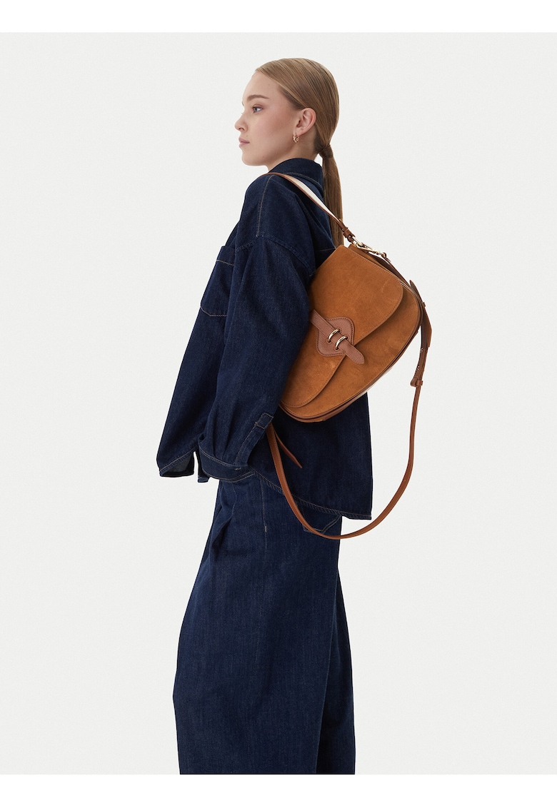 Geanta dama - piele naturala - maro - One Size INTL