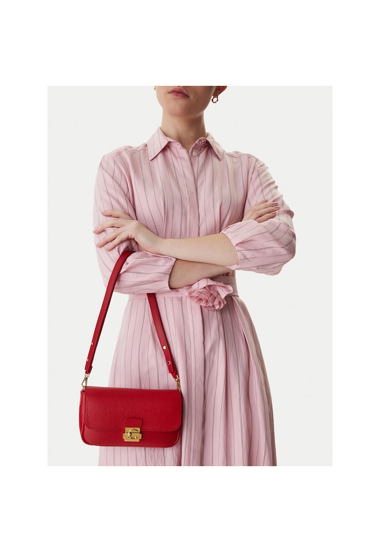 Geanta dama - piele naturala - rosie - One Size INTL