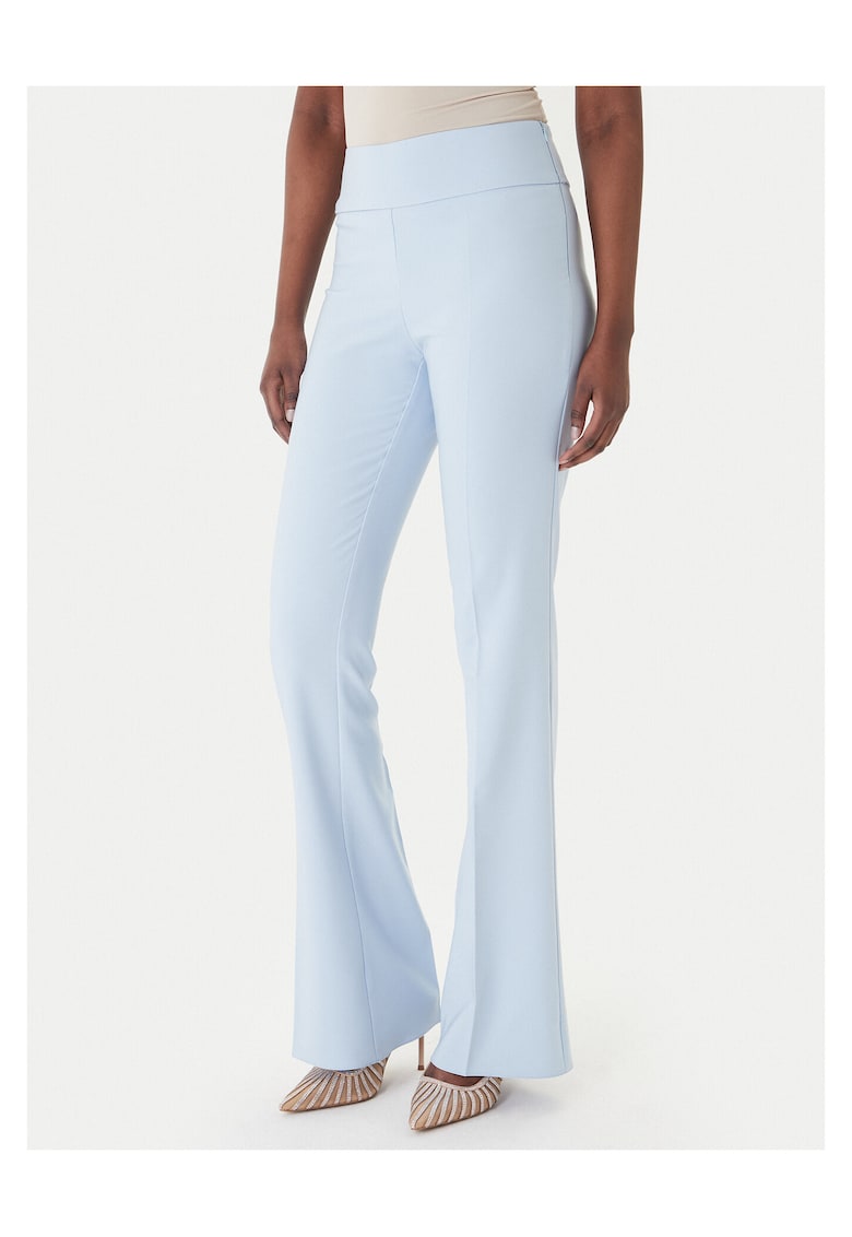 Pantaloni dama - poliester - slim fit - albastru deschis
