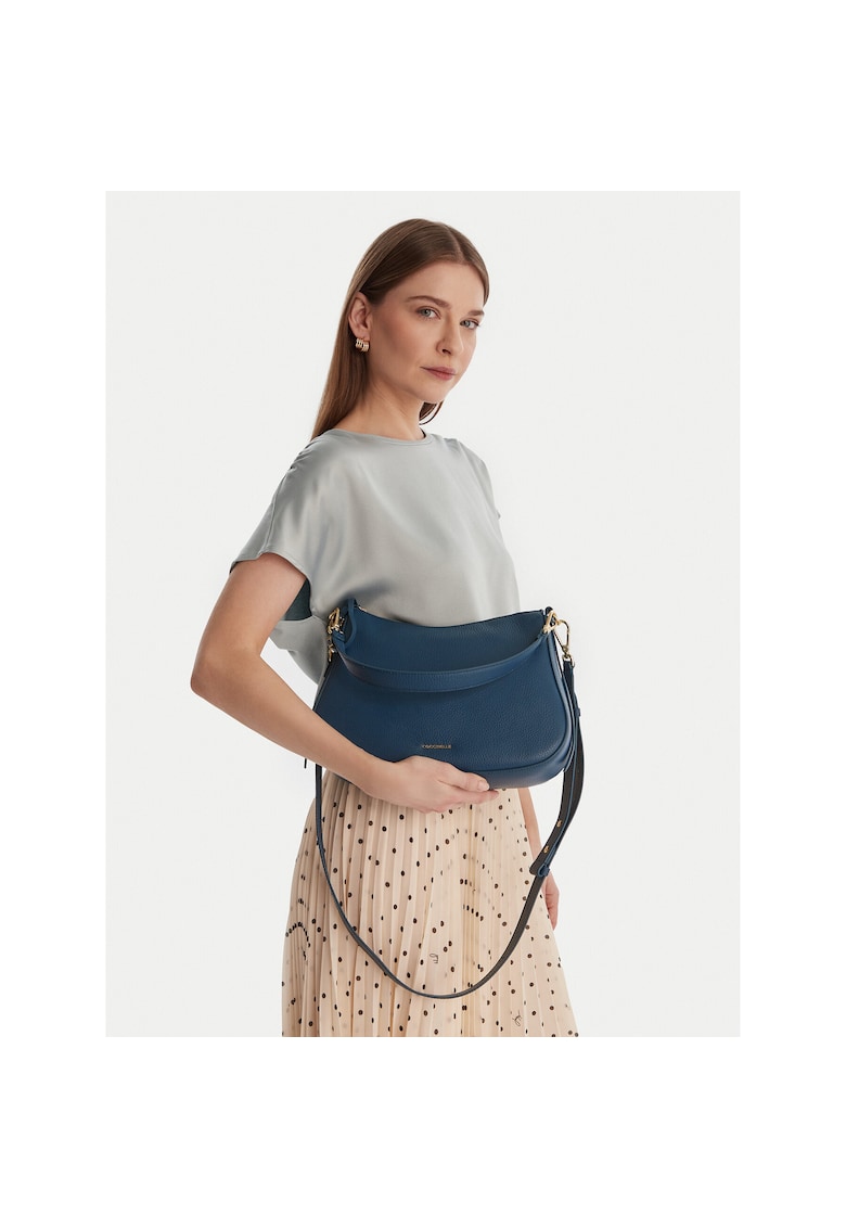 Geanta dama - piele naturala - albastru - One Size INTL
