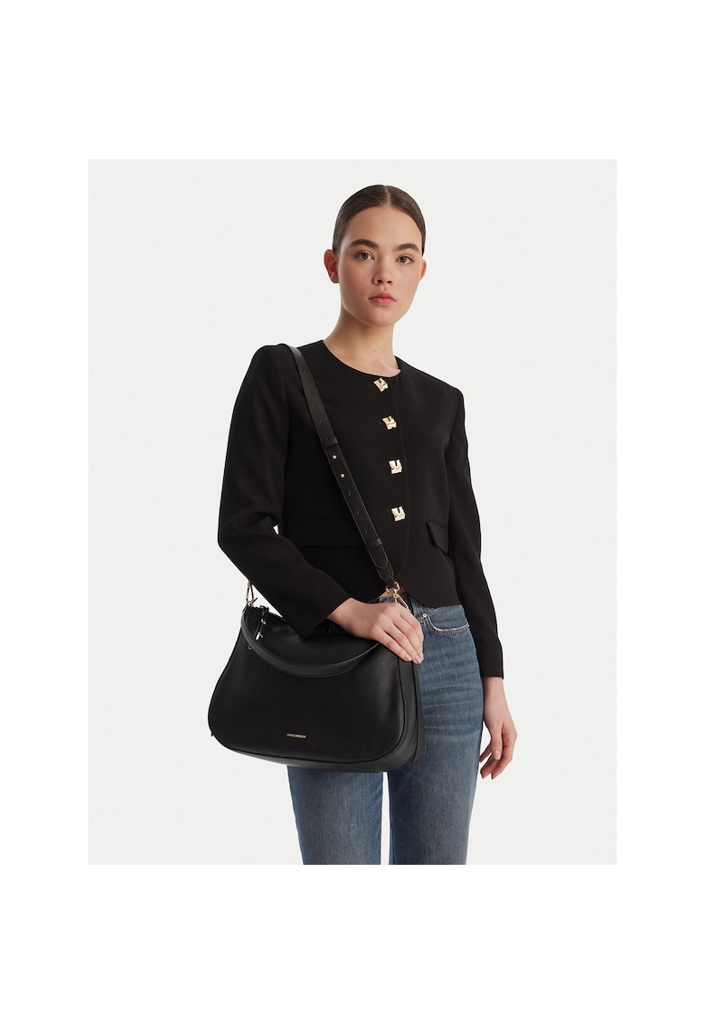Geanta dama - piele naturala - negru - One Size INTL