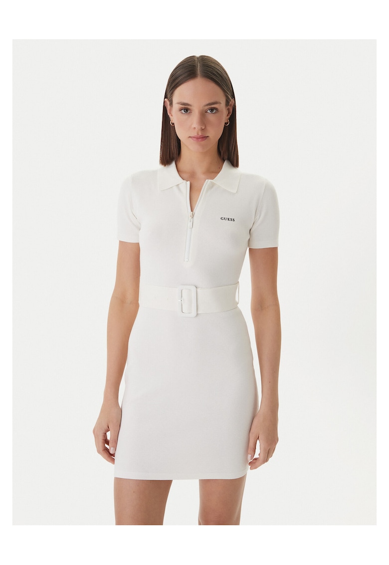 Rochie tricotata - alb - 44% viscoza